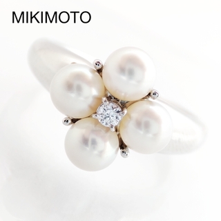 ミキモト(MIKIMOTO)のMIKIMOTO ミキモト ペルリータ パール ダイヤ リング PT ジュウル(リング(指輪))