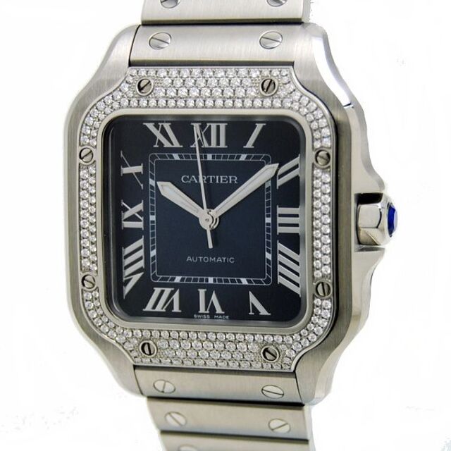 流行 Cartier - カルティエ/サントスドゥカルティエMM/SS/ダイヤベゼル/W4SA0006 腕時計(アナログ)