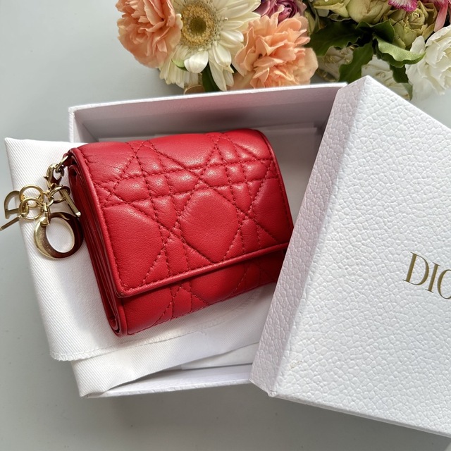 レディディオール　LADY DIOR ロータスウォレット　コンパクト財布　 | フリマアプリ ラクマ