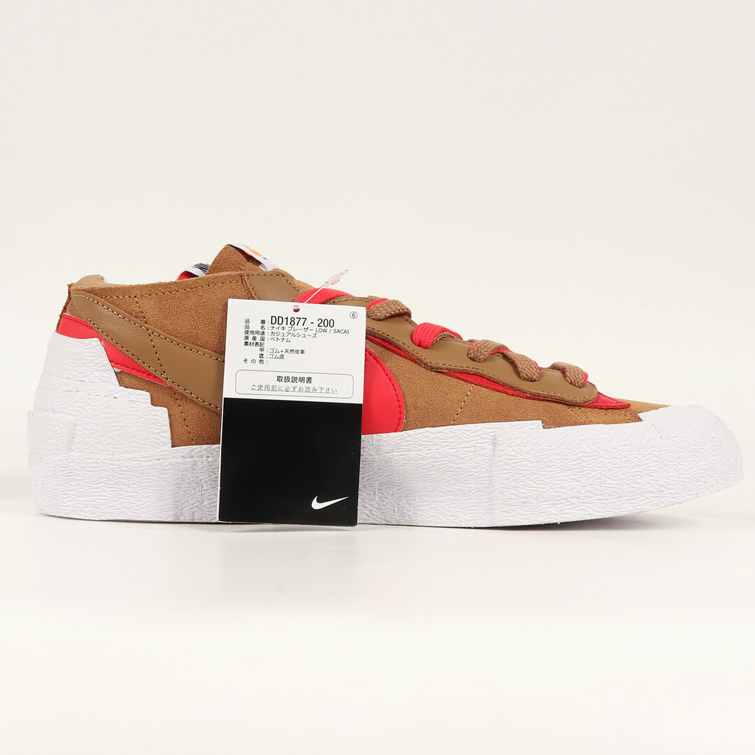 sacai(サカイ)のSacai サカイ NIKE BLAZER LOW / SACAI BRITISH TAN (DD1877-200) 21SS ナイキ ブレザー ロー ライトブリティッシュタン サイズ：US12 30.0cm スニーカー コラボ 【メンズ】 メンズの靴/シューズ(スニーカー)の商品写真