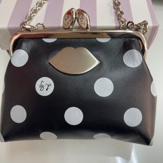 ルルギネス(LULU GUINNESS)の新品☆ルルギネス☆LGドットがまぐち財布　ブラック×ホワイト(財布)