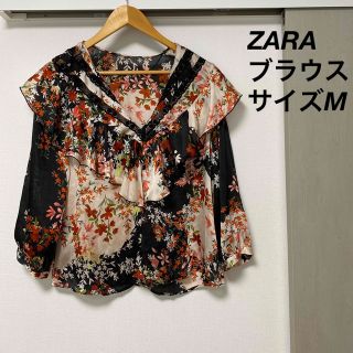 ザラ(ZARA)のZARA シフォンブラウス サイズM(シャツ/ブラウス(長袖/七分))