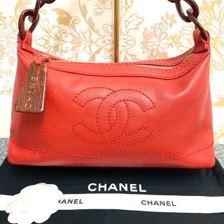 専用　CHANEL キャビアスキン ワンショルダー ハンドバッグ 赤