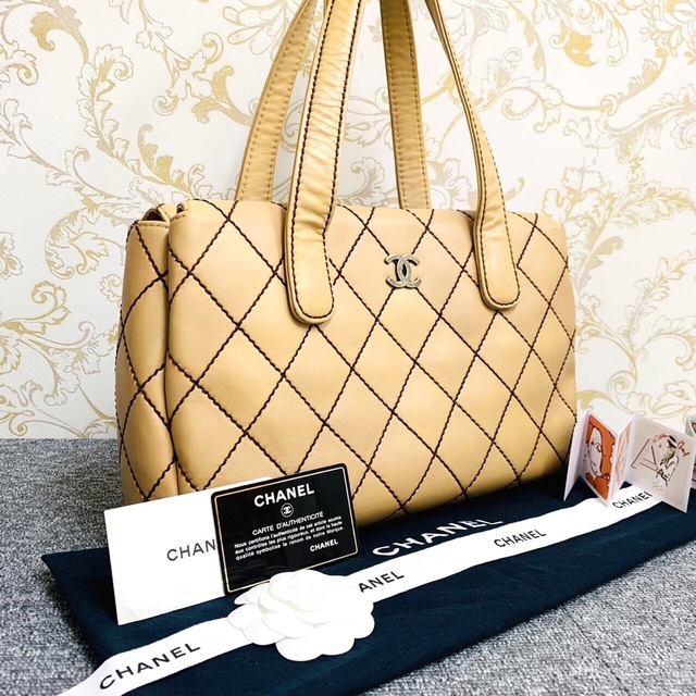 ✴︎美品 CHANEL シャネル ワイルドステッチ ココマークトートバッグ-