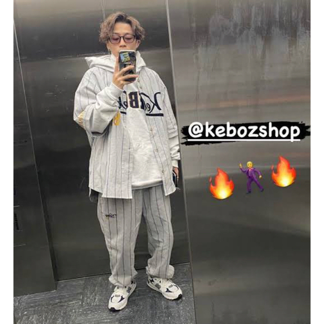 FREAK'S STORE(フリークスストア)のKEBOZ BB STRIPED SWEAT PANTS セットアップNAVY メンズのトップス(ジャージ)の商品写真