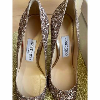 JIMMY CHOO - ジミーチュウ グリッターパンプス ROMY100 BALLET PINK