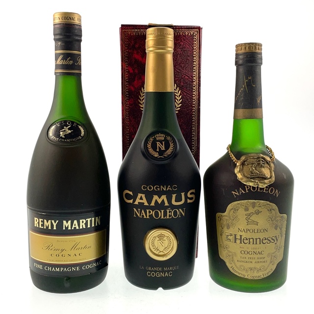 3本 REMY MARTIN CAMUS Hennessy コニャックバイセルブランデーセット