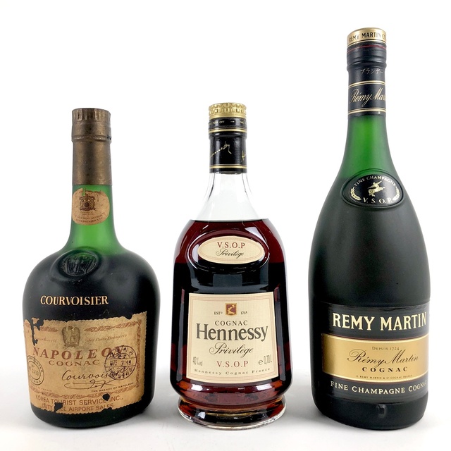 3本 COURVOISIER Hennessy REMY MARTIN コニャック