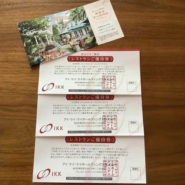 2021新作】 IKK HOLDINGS 株主優待券 500円券30枚 i9tmg.com.br