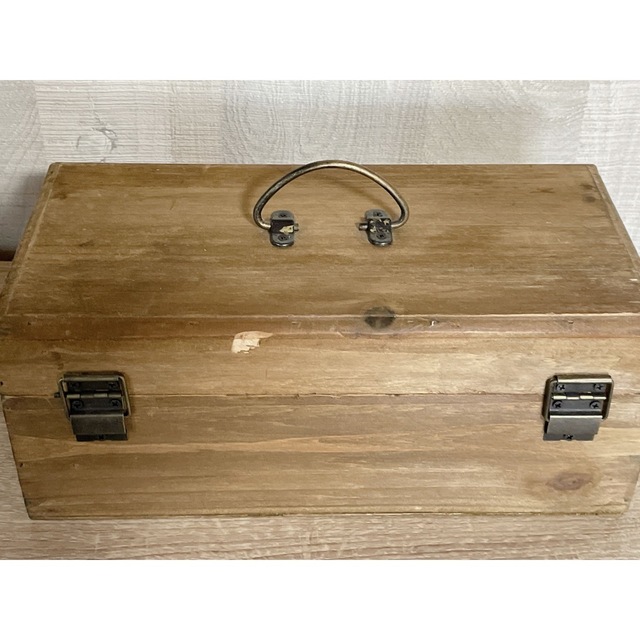 木製ツールボックス　アンティーク インテリア/住まい/日用品のインテリア小物(小物入れ)の商品写真