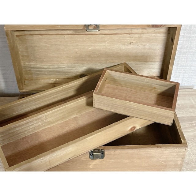 木製ツールボックス　アンティーク インテリア/住まい/日用品のインテリア小物(小物入れ)の商品写真