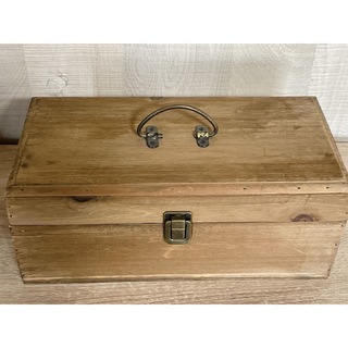 木製ツールボックス　アンティーク(小物入れ)