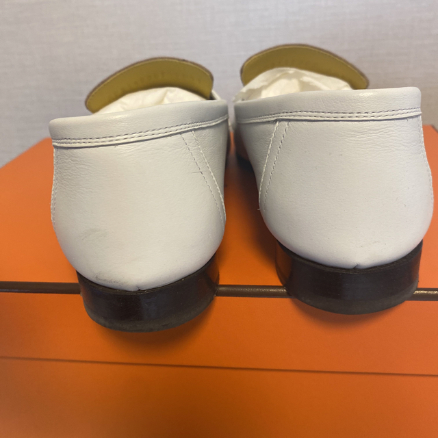 通販激安】 Hermes - エルメス モカシン パリ カーフ ベージュホワイト