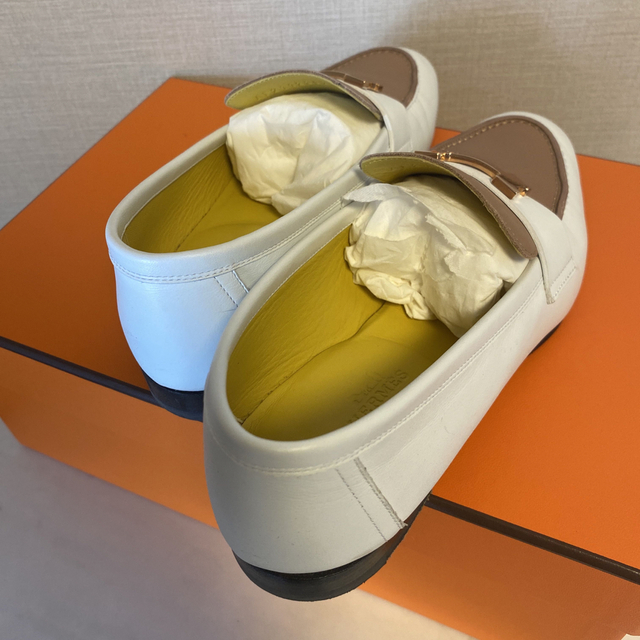 エルメス モカシン パリ カーフ ベージュホワイト-www.endrecemla.com