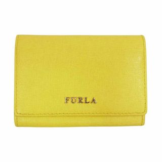 フルラ(Furla)のFurla フルラ 財布 ゴールド ロゴ カード スモールウォレット イエロー系【中古】(財布)