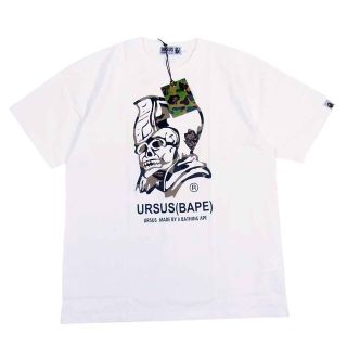 アベイシングエイプ(A BATHING APE)のA BATHING APE アベイシングエイプ Ｔシャツ 21SS  1H20110006 URSUS CAMO TRADEMARK TEE アーサス ロゴ Tシャツ ホワイト系 L【新古品】【未使用】【中古】(シャツ)