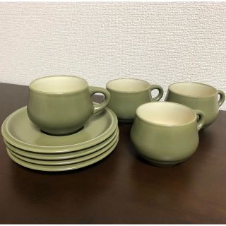 ノリタケ(Noritake)の㊗️sale☕︎Noritakeカップ&ソーサー ４点セット　グリーン　ノリタケ(グラス/カップ)