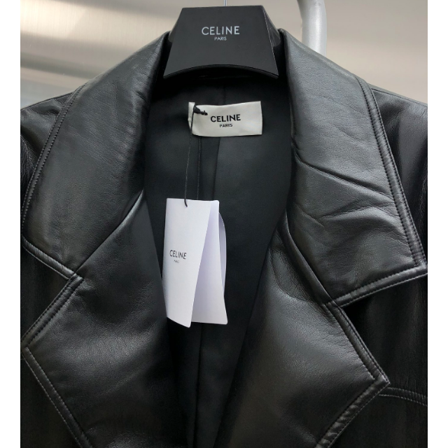 CELINE セリーヌ テーラードジャケット ソフトラムスキン CELINE（セリーヌ）テーラードジャケット 黒 サイズ:46(M位