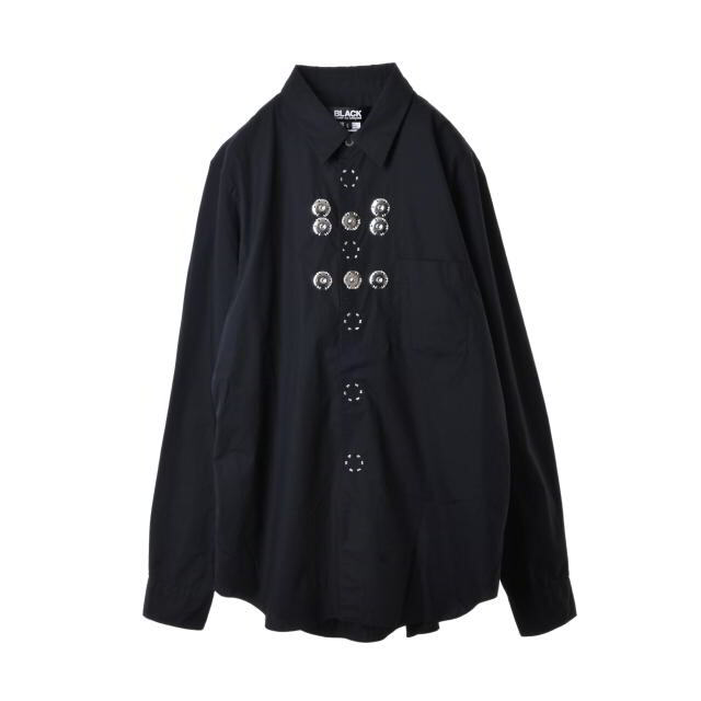 BLACK COMME des GARCONS スナップボタン装飾コットンシャツ