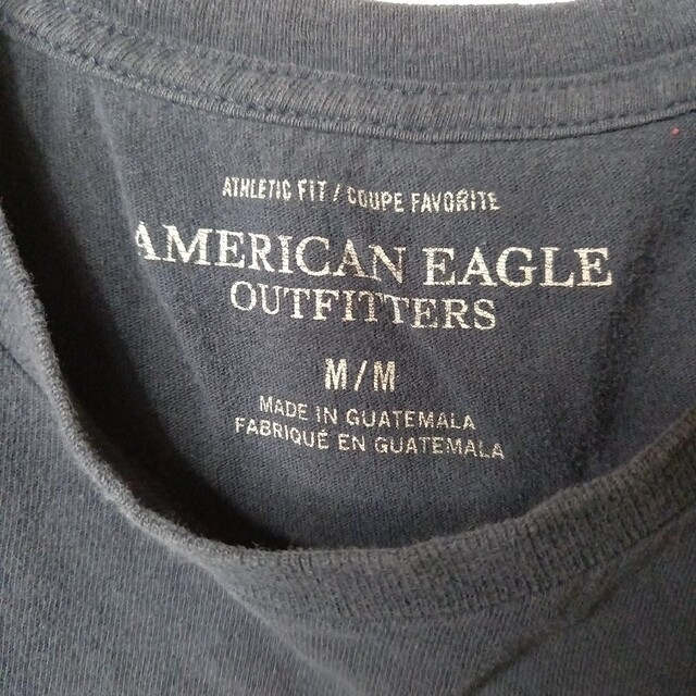 American Eagle(アメリカンイーグル)のアメリカンイーグル　クルーネック　プリントTシャツ　ビッグロゴ　ブラック　M メンズのトップス(Tシャツ/カットソー(半袖/袖なし))の商品写真