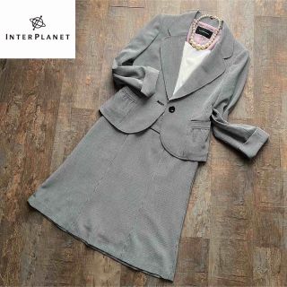 インタープラネット(INTERPLANET)の美品 インタープラネット セレモニースーツ セットアップ 千鳥 卒業 入学 Ｌ(スーツ)