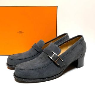 エルメス(Hermes)の☆美品 エルメス アピ バックル ベルト スエード ヒール パンプス フランス製(ハイヒール/パンプス)