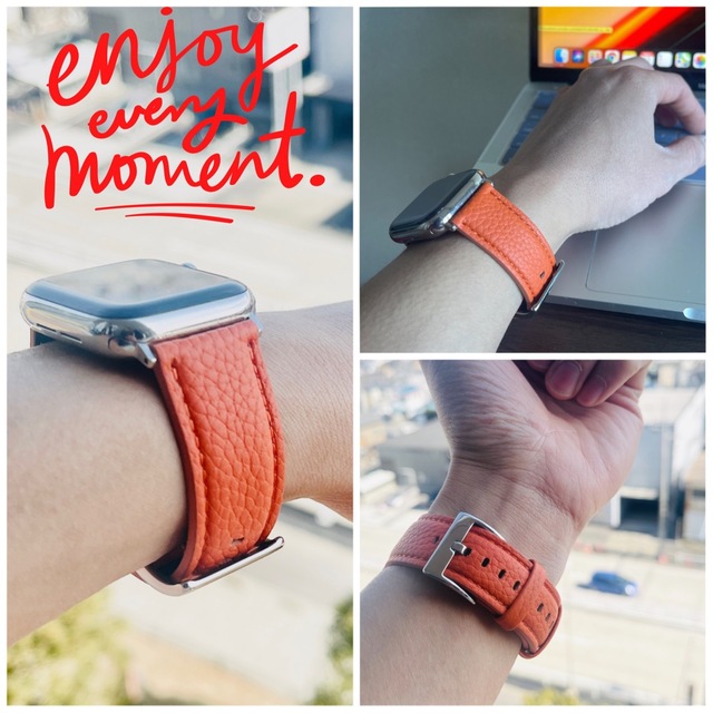Apple Watch(アップルウォッチ)の専用ページ　オレンジとグリーン メンズの時計(レザーベルト)の商品写真