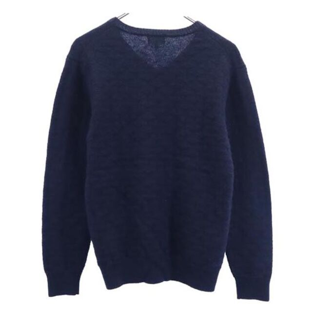 LANVIN - ランバン ウール100% Vネック ニット 48 ネイビー LANVIN