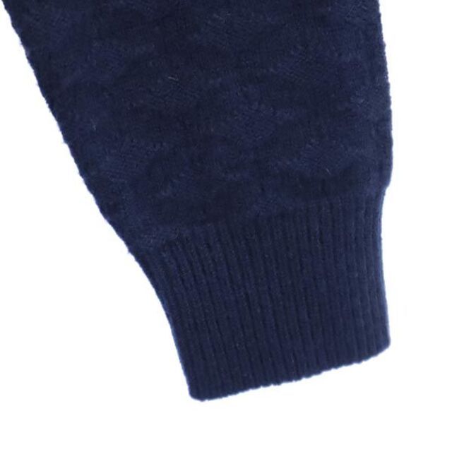 LANVIN - ランバン ウール100% Vネック ニット 48 ネイビー LANVIN