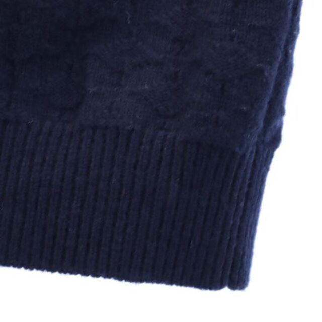 LANVIN - ランバン ウール100% Vネック ニット 48 ネイビー LANVIN