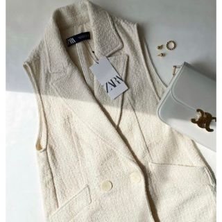 ザラ(ZARA)の人気完売！新品未使用タグ付き★バーズアイベスト　XS(ベスト/ジレ)