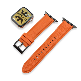 アップルウォッチ(Apple Watch)のModigi Apple Watch レザーバンド　45 44 49 オレンジ(レザーベルト)