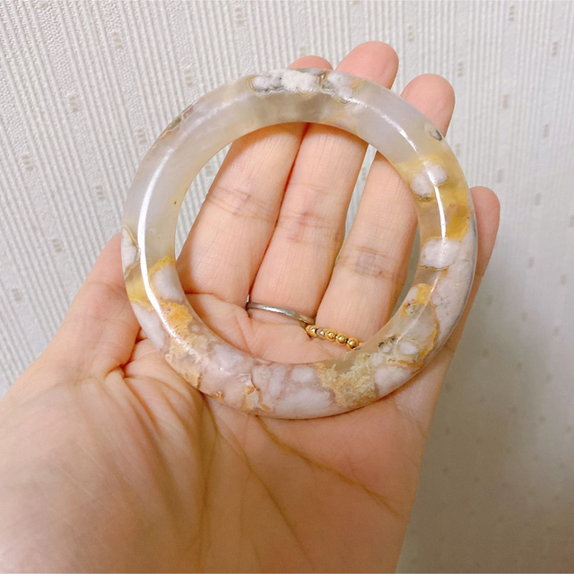 天然石チェリーブロッサムアゲート(桜瑪瑙)バングル 天然石チェリーブロッサムアゲート(桜瑪瑙)バングル