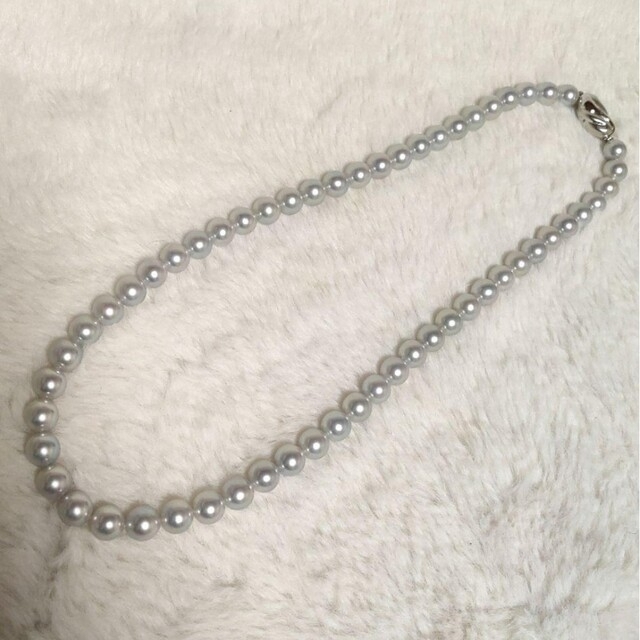 緑林シリーズ 試着のみ 鈴乃屋 グレーパールネックレス silver 箱
