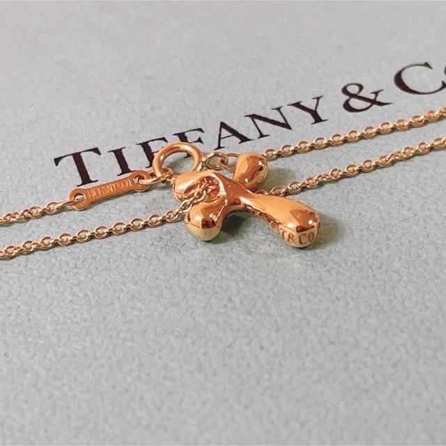 美品 ティファニー Tiffany クロスネックレス ゴールド K18 十字架