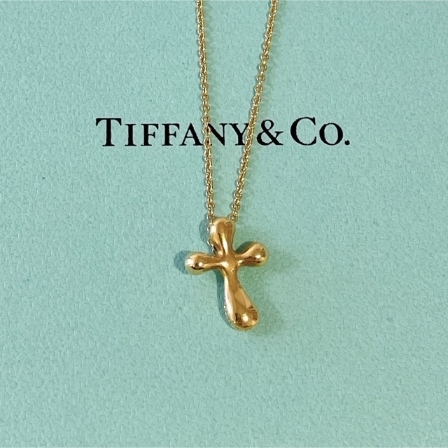 メーカー再生品】  Tiffany Co. 十字架 K18 ゴールド クロスネックレス Tiffany ティファニー 美品 ネックレス 