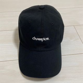 チャンピオン(Champion)のChampion -ロゴ刺繍 コットン ローキャップ ブラック-(キャップ)