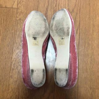 F TROUPE ピンクベロアパンプス