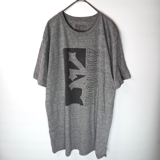 ZOO YORK(ズーヨーク)のZOO YORK　クルーネック　プリントTシャツ　半袖　ビッグプリント　グレーL メンズのトップス(Tシャツ/カットソー(半袖/袖なし))の商品写真