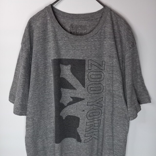 ZOO YORK(ズーヨーク)のZOO YORK　クルーネック　プリントTシャツ　半袖　ビッグプリント　グレーL メンズのトップス(Tシャツ/カットソー(半袖/袖なし))の商品写真