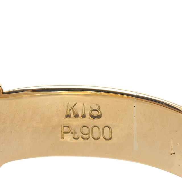 美品 K18YG イエローゴールド Pt900 プラチナ リング 指輪 ダイヤ 0.11ct 【1-0087398】 3