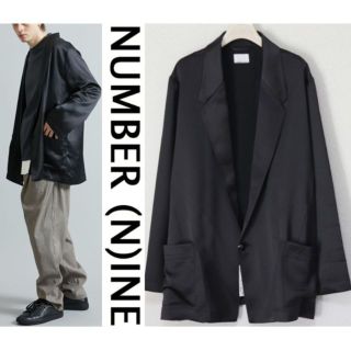 ナンバーナイン(NUMBER (N)INE)の新品タグ付き【ナンバーナイン】別注 ヴィンテージサテンビッグジャケット 黒 2(テーラードジャケット)