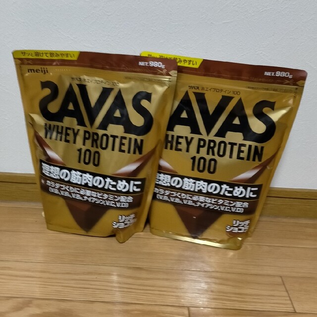 SAVAS(ザバス)のザバスホエイプロテイン100　新品未開封品　リッチショコラ味の6個セット 食品/飲料/酒の健康食品(プロテイン)の商品写真