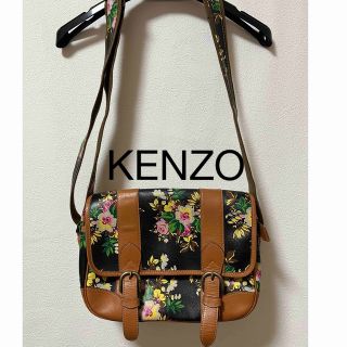 ケンゾー(KENZO)のKENZO ショルダーバッグ　花柄　ブラック　ケンゾー ヴィンテージ　フラワー(ショルダーバッグ)