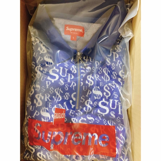 Supreme(シュプリーム)のSupreme Currency Jacquard Zip L/S Polo メンズのトップス(ポロシャツ)の商品写真