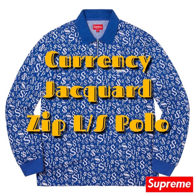 Supreme - Supreme Currency Jacquard Zip L/S Poloの通販 by ♤ハリー