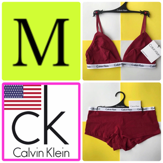 カルバンクライン(Calvin Klein)のレア 新品 下着 USA カルバンクライン ブラショーツ M ボルドー(ブラ&ショーツセット)