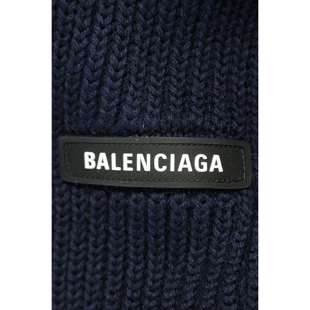 BALENCIAGA バレンシアガ TOP LAYERED V-NECK 675274 T1611 レイヤードデザインVネックニット 長袖セーター アームラバーロゴ ネイビー