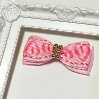 トリミングリボン トップノット用バレッタ ヘアクリップ [59](ペット服/アクセサリー)