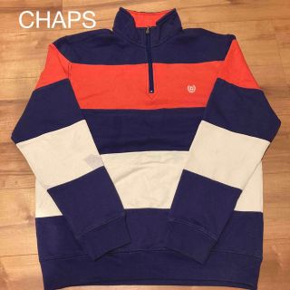 チャップス(CHAPS)の90s CHAPS チャップス ハーフジップ スウェット ジャージ 太ボーダー(スウェット)